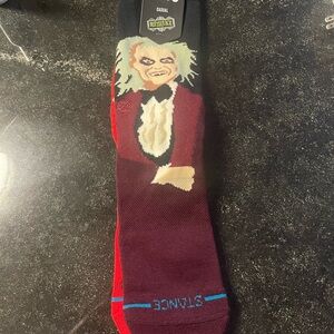 Stance Beetlejuice Character Socks - Black, Red, and Burgundy